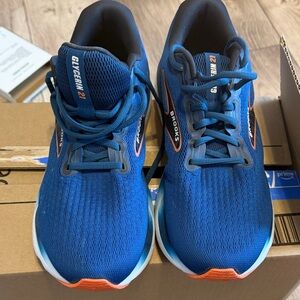 Brooks Men's glycerin 21 Blue and Orange Athletic Shoes size 11.5